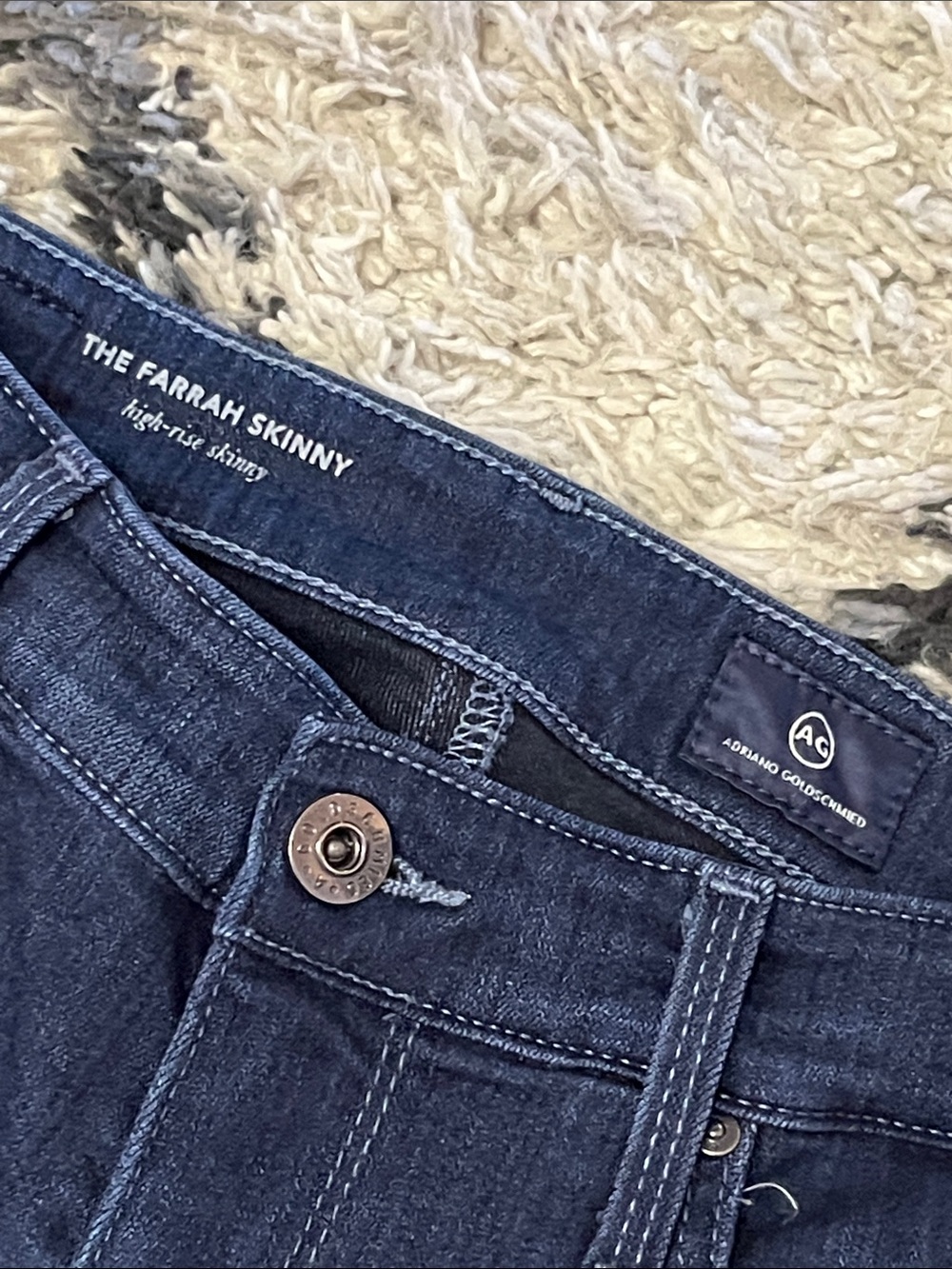 AG The Farrah Skinny Jeans 25R High Rise Dark Wash Stretch Denim - Picture 5 of 11